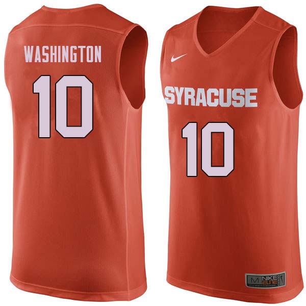 Men #10 Howard Washington Syracuse Orange College Basketball Jerseys Sale-Orange